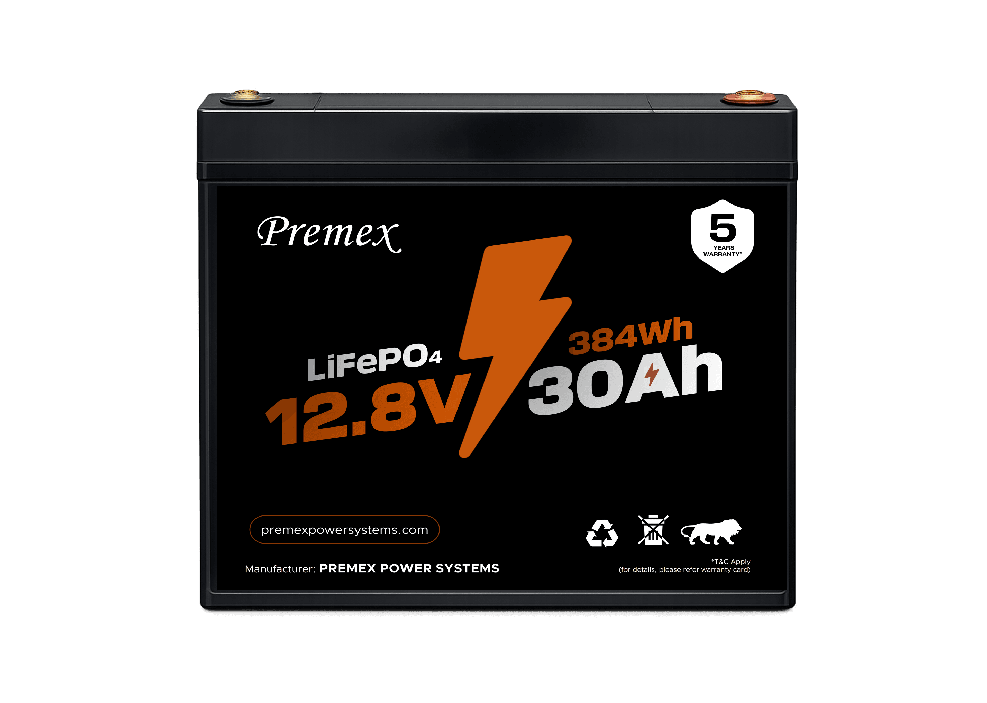 Premex - 12.8V / 30Ah Lithium Battery